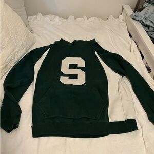 Large green and white Spartans hoodie